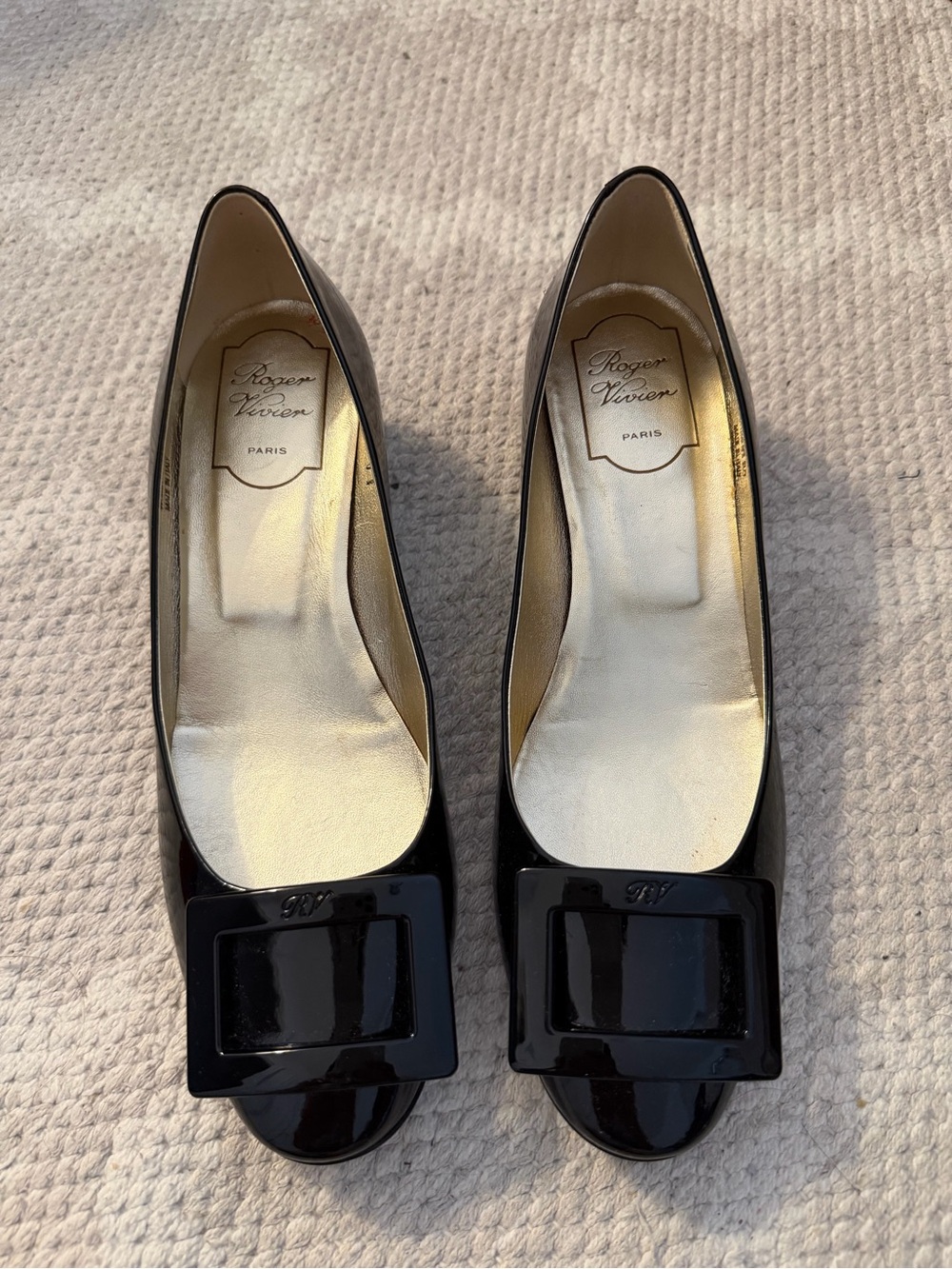 roger vivier Patent Buckle Ballerina Pumps